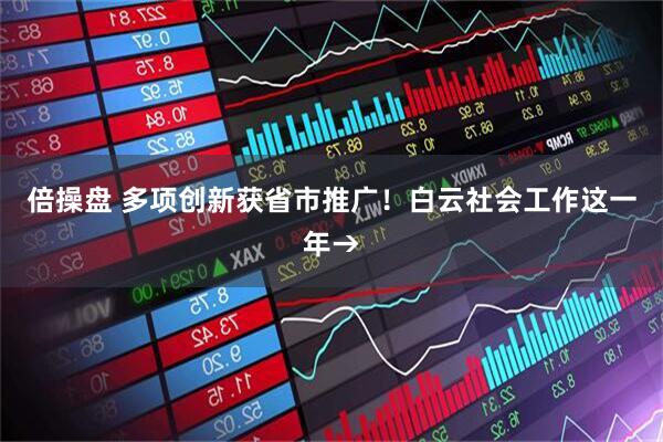 倍操盘 多项创新获省市推广！白云社会工作这一年→