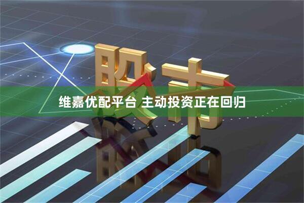 维嘉优配平台 主动投资正在回归